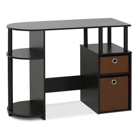 Furinno Furinno 15111EXBKBR Jaya Simplistic Computer Study Desk with Bin Drawers; Espresso 15111EXBKBR